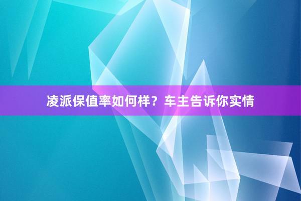 凌派保值率如何样？车主告诉你实情